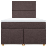 Boxspring met matras stof donkerbruin 120x190 cm