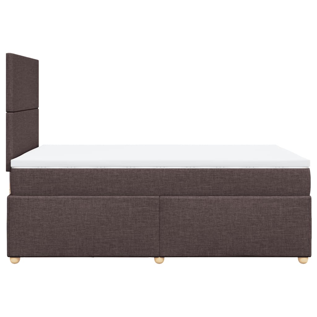 Boxspring met matras stof donkerbruin 120x190 cm