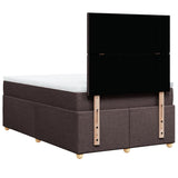 Boxspring met matras stof donkerbruin 120x190 cm