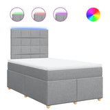 Boxspring met matras stof lichtgrijs 120x190 cm