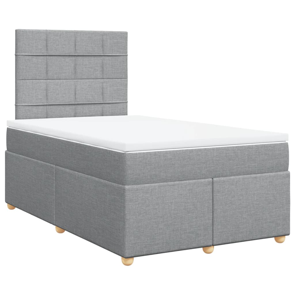 Boxspring met matras stof lichtgrijs 120x190 cm