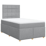 Boxspring met matras stof lichtgrijs 120x190 cm