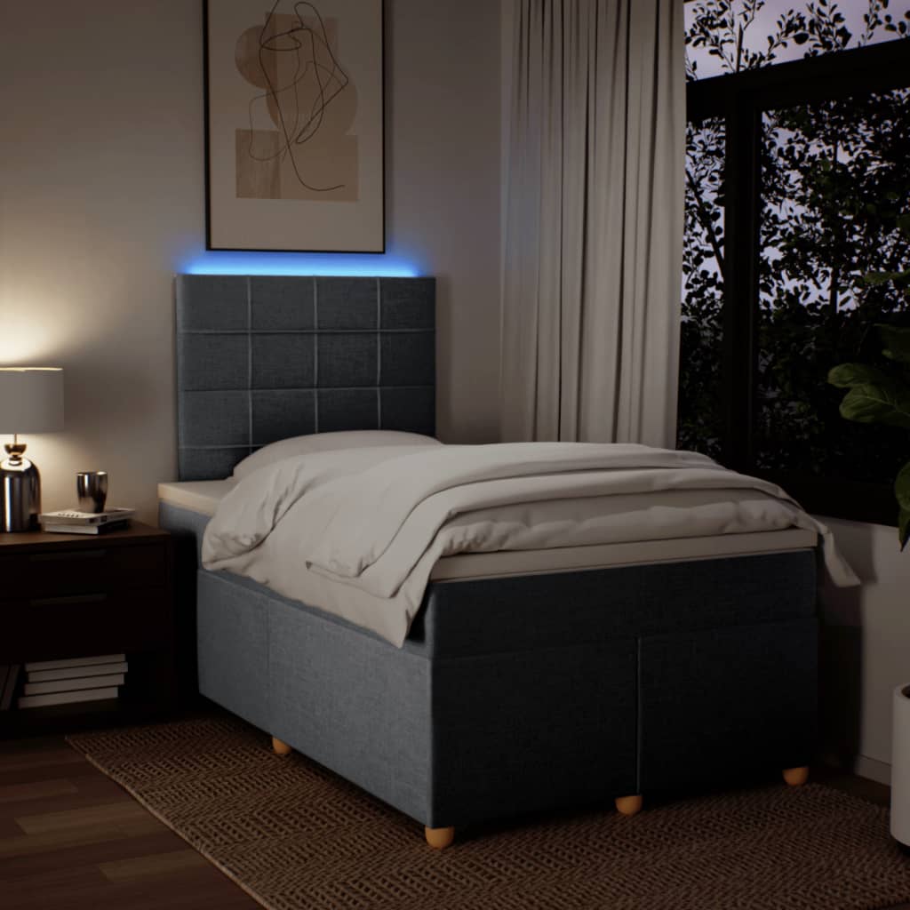 Boxspring met matras stof lichtgrijs 120x190 cm