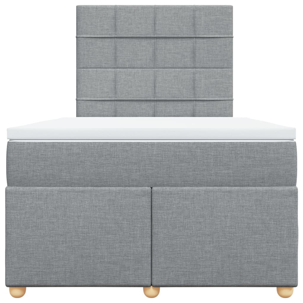 Boxspring met matras stof lichtgrijs 120x190 cm