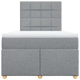 Boxspring met matras stof lichtgrijs 120x190 cm