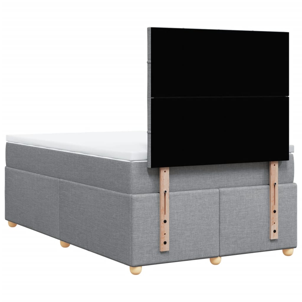 Boxspring met matras stof lichtgrijs 120x190 cm