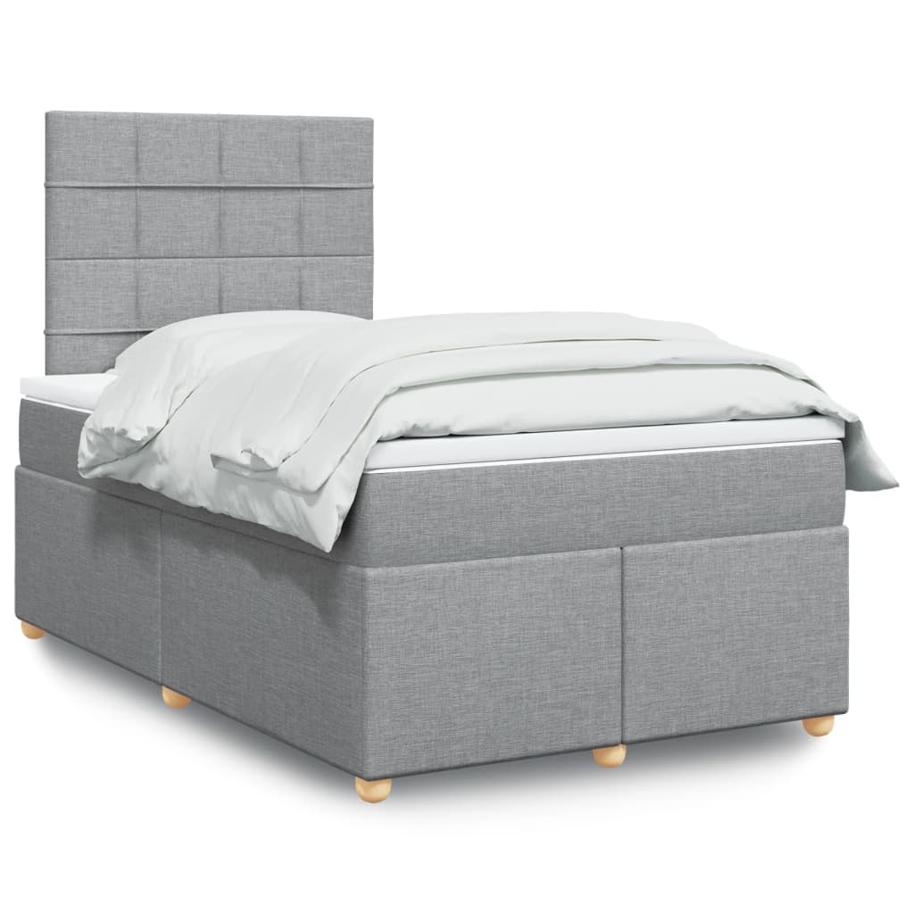 Boxspring met matras stof lichtgrijs 120x190 cm