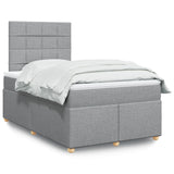 Boxspring met matras stof lichtgrijs 120x190 cm
