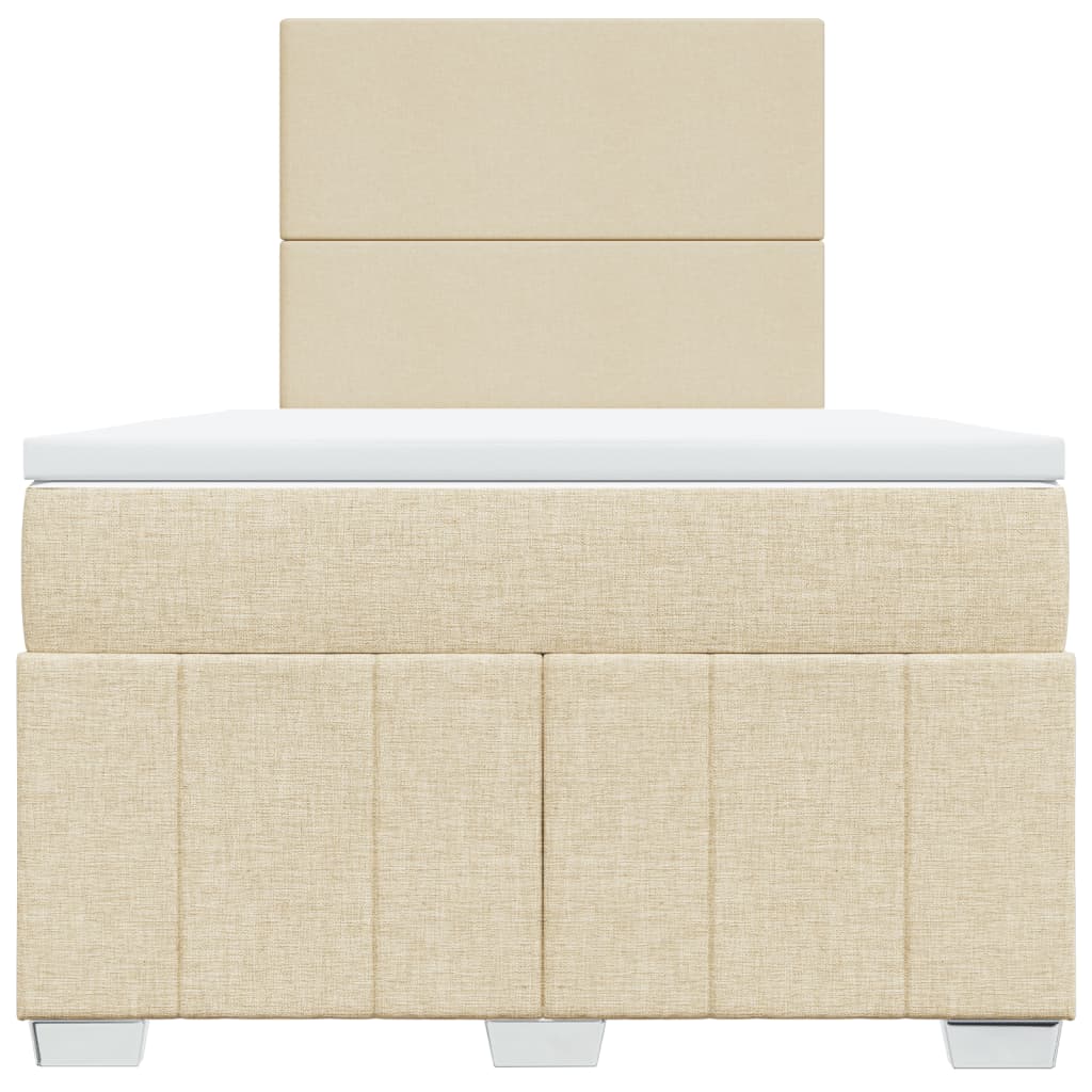 Boxspring met matras stof crèmekleurig 120x190 cm