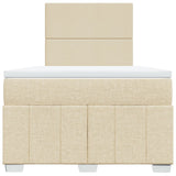 Boxspring met matras stof crèmekleurig 120x190 cm