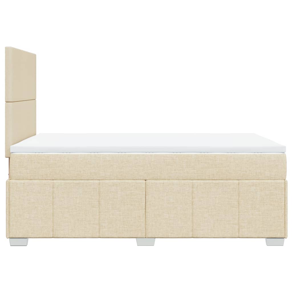 Boxspring met matras stof crèmekleurig 120x190 cm
