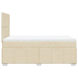 Boxspring met matras stof crèmekleurig 120x190 cm