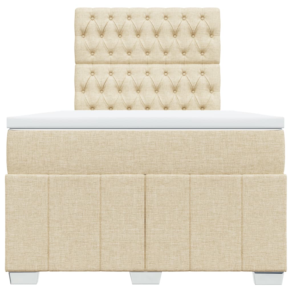 Boxspring met matras stof crèmekleurig 120x190 cm