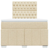 Boxspring met matras stof crèmekleurig 120x190 cm