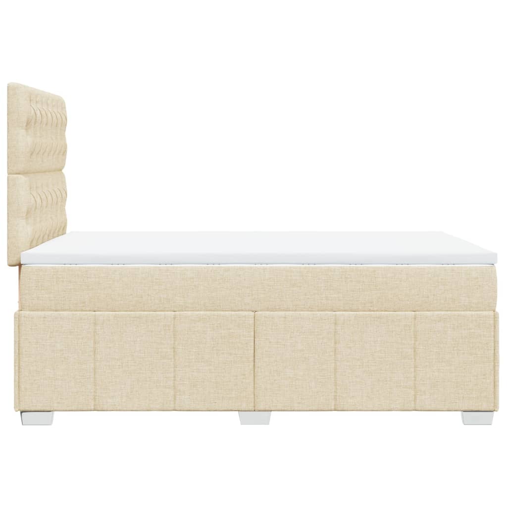 Boxspring met matras stof crèmekleurig 120x190 cm