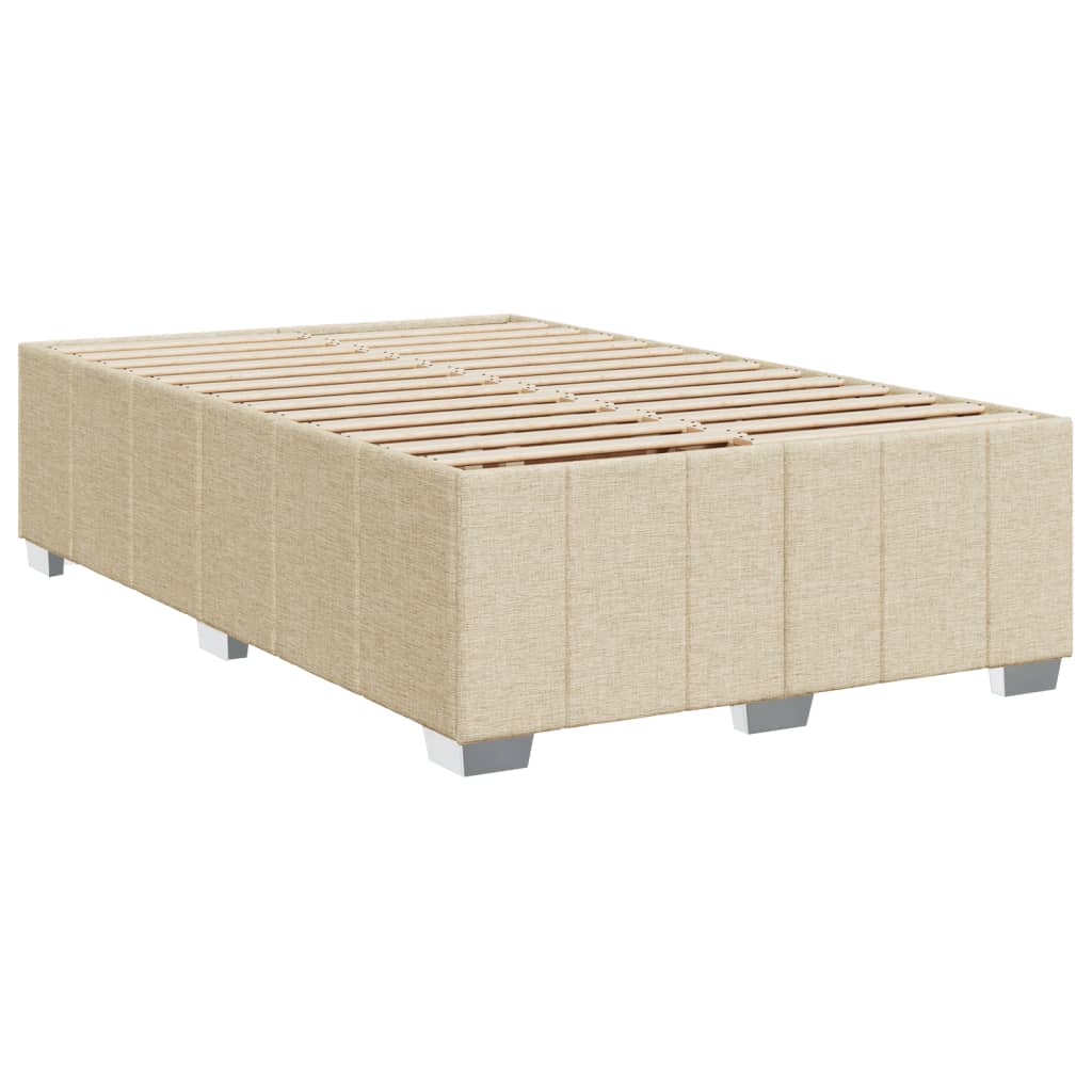 Boxspring met matras stof crèmekleurig 120x190 cm