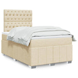 Boxspring met matras stof crèmekleurig 120x190 cm