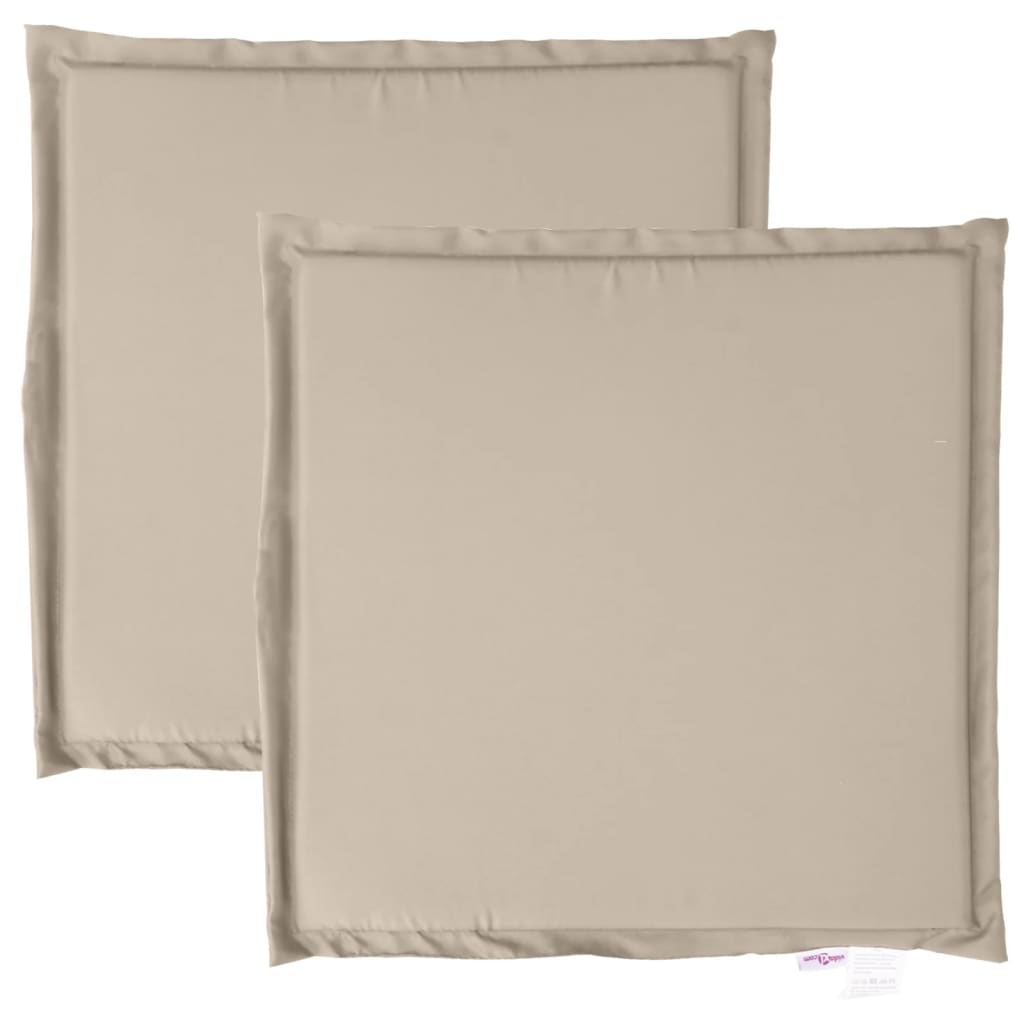 Tuinzitkussens 2 st vierkant 45x45x2 cm taupe - AllerleiShop