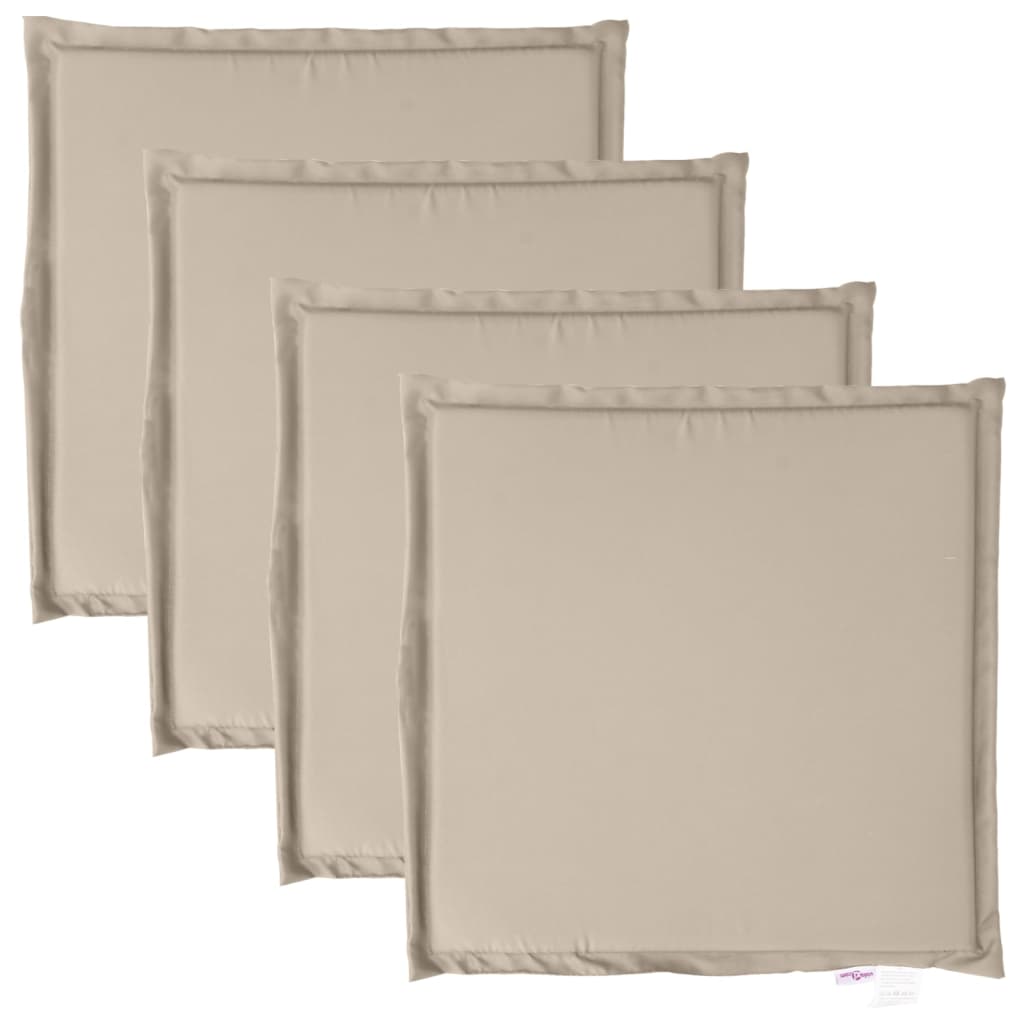 Tuinzitkussens 4 st vierkant 45x45x2 cm taupe - AllerleiShop