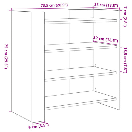 Dressoir 73,5x35x75 cm bewerkt hout zwart - AllerleiShop