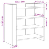 Dressoir 73,5x35x75 cm bewerkt hout grijs sonoma eikenkleurig - AllerleiShop