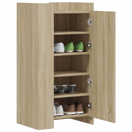 Schoenenkast 52x37,5x100 cm bewerkt hout sonoma eikenkleurig - AllerleiShop