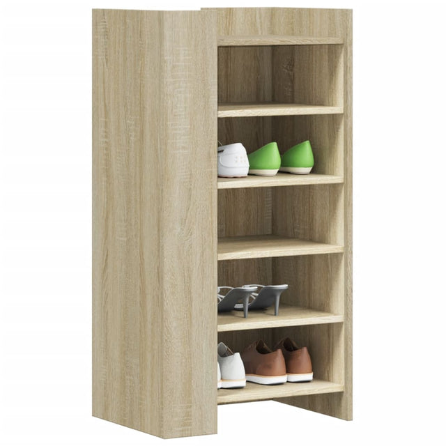 Schoenenkast 52x37,5x100 cm bewerkt hout sonoma eikenkleurig - AllerleiShop