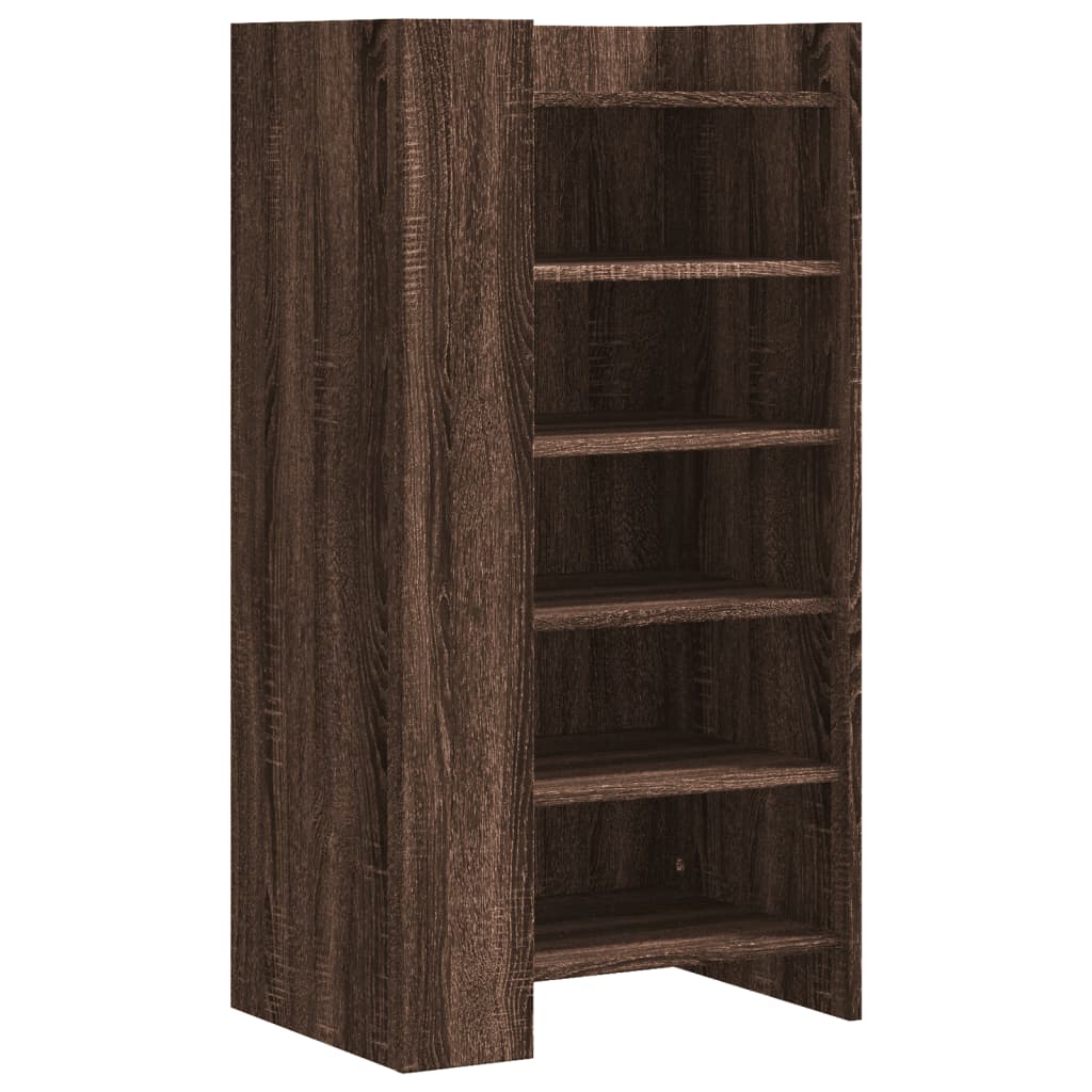 Schoenenkast 52x37,5x100 cm bewerkt hout bruin eikenkleurig - AllerleiShop