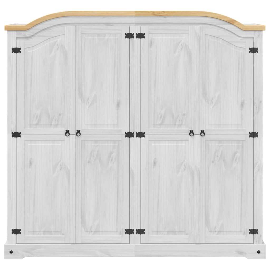 Kledingkast Corona wit 194x52x186 cm massief grenenhout - AllerleiShop