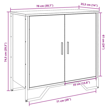 Dressoir 78x35,5x74,5 cm bewerkt hout zwart - AllerleiShop