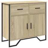 Dressoir 79.5x35,5x74,5 cm bewerkt hout sonoma eikenkleurig - AllerleiShop