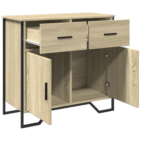 Dressoir 79.5x35,5x74,5 cm bewerkt hout sonoma eikenkleurig - AllerleiShop