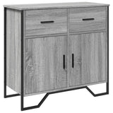 Dressoir 79.5x35,5x74,5 cm bewerkt hout grijs sonoma eikenkleur - AllerleiShop