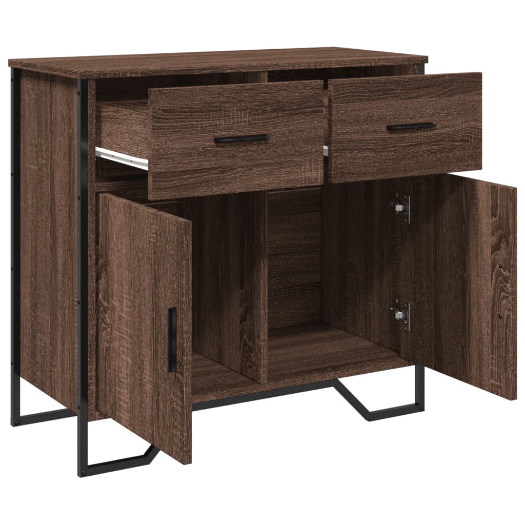 Dressoir 79.5x35,5x74,5 cm bewerkt hout bruin eikenkleur - AllerleiShop