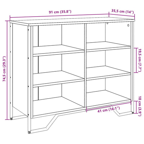 Dressoir 91x35,5x74,5 cm bewerkt hout zwart - AllerleiShop