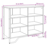 Dressoir 91x35,5x74,5 cm bewerkt hout gerookt eikenkleurig - AllerleiShop