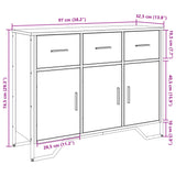 Dressoir 97x32,5x74,5 cm bewerkt hout sonoma eikenkleurig - AllerleiShop