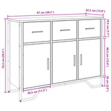 Dressoir 97x32,5x74,5 cm bewerkt hout gerookt eikenkleurig - AllerleiShop