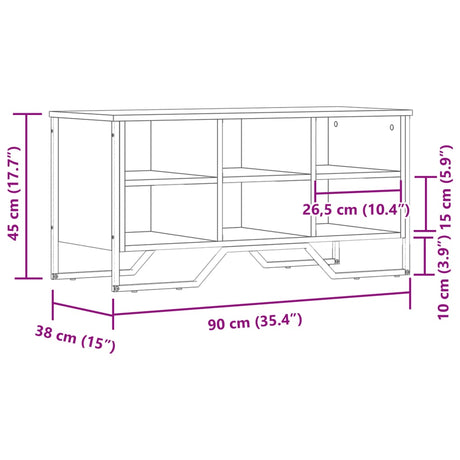 Schoenenkast 90x38x45,5 cm bewerkt hout zwart - AllerleiShop