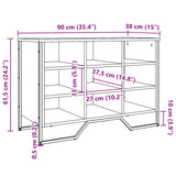 Schoenenkast 90x38x61,5 cm bewerkt hout zwart - AllerleiShop