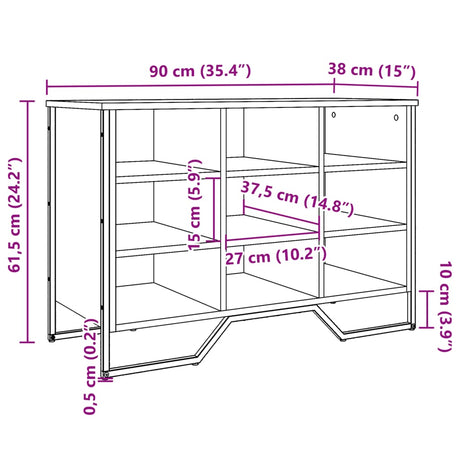 Schoenenkast 90x38x61,5 cm bewerkt hout zwart - AllerleiShop