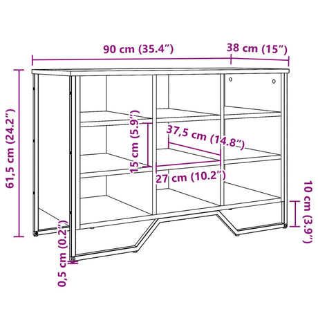 Schoenenkast 90x38x61,5 cm bewerkt hout gerookt eikenkleurig - AllerleiShop