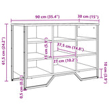 Schoenenkast 90x38x61,5 cm bewerkt hout grijs sonoma eikenkleur - AllerleiShop