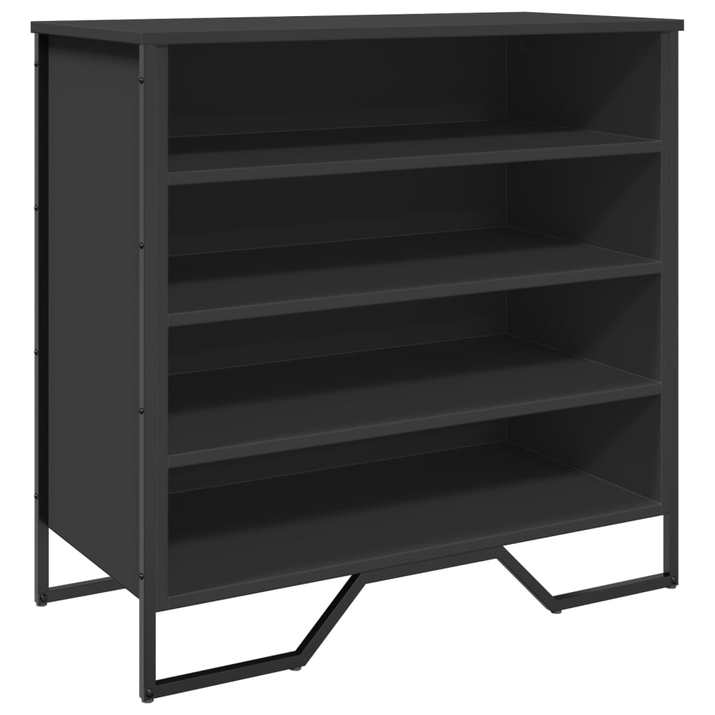 Schoenenkast 80x38x78 cm bewerkt hout zwart - AllerleiShop