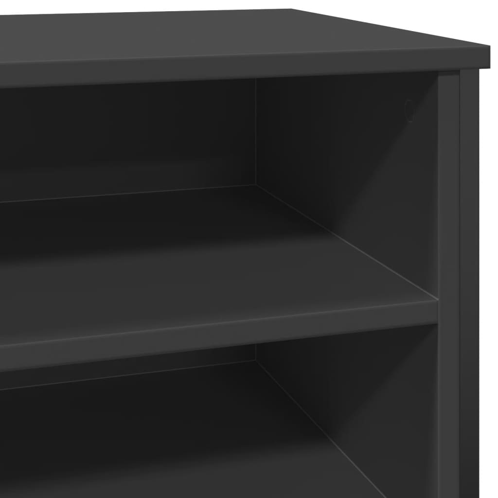 Schoenenkast 80x38x78 cm bewerkt hout zwart - AllerleiShop