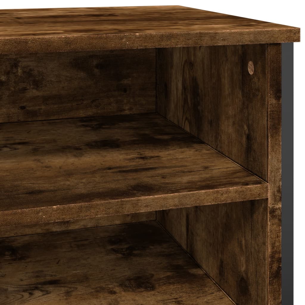 Schoenenkast 80x38x78 cm bewerkt hout gerookt eikenkleurig - AllerleiShop