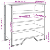 Schoenenkast 80x38x78 cm bewerkt hout bruin eikenkleurig - AllerleiShop