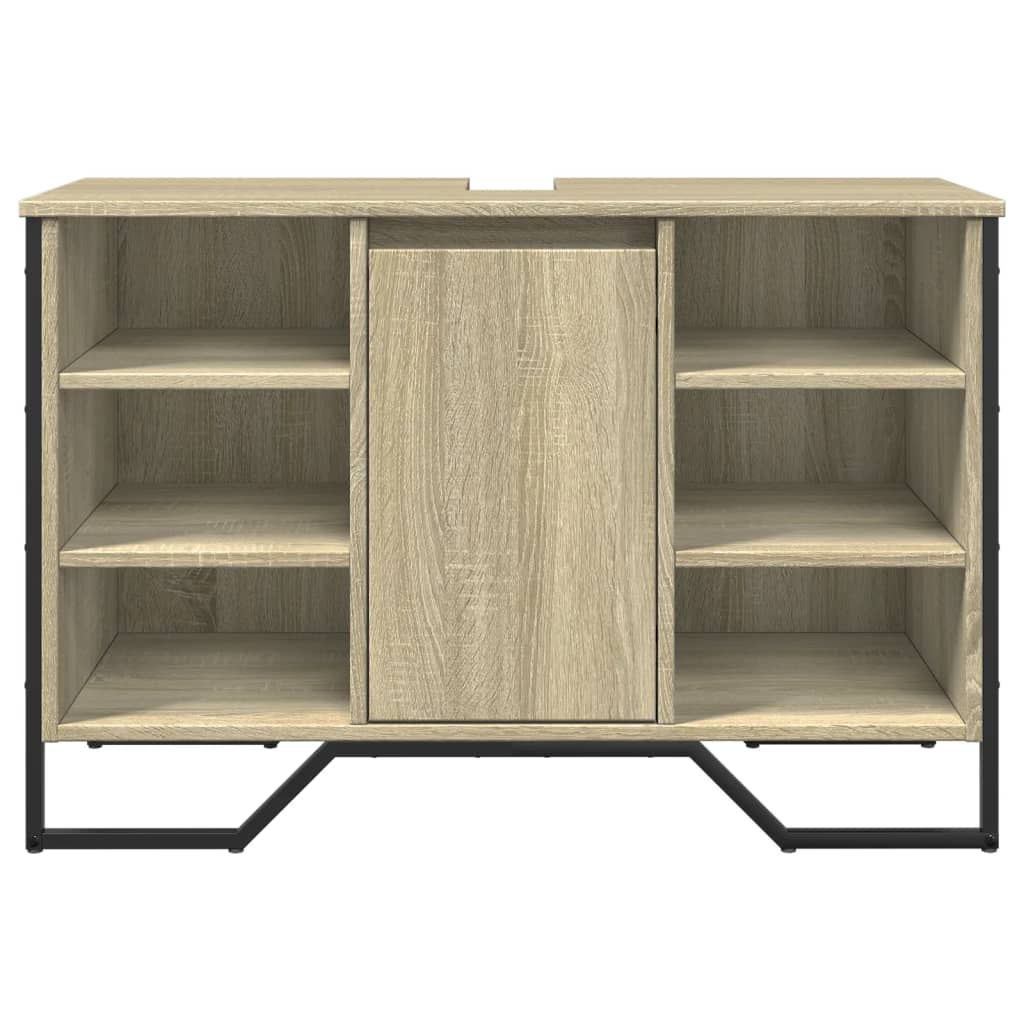 Wastafelkast 91x35x60 cm bewerkt hout sonoma eikenkleurig - AllerleiShop