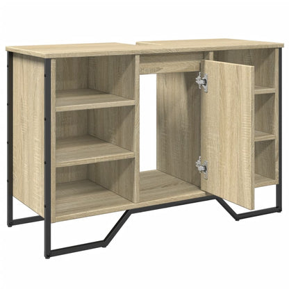 Wastafelkast 91x35x60 cm bewerkt hout sonoma eikenkleurig - AllerleiShop