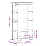 Kledingkast 90x50x180 cm bewerkt hout sonoma eikenkleurig - AllerleiShop